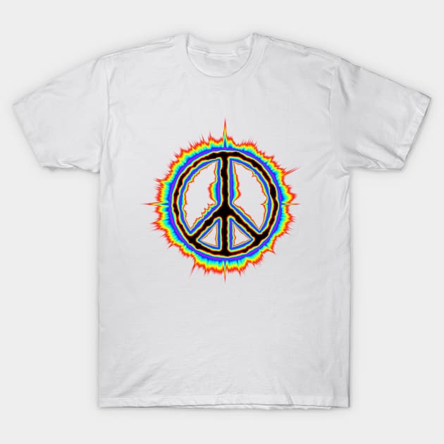 Psychedelic Peace sign T-Shirt by DrewskiDesignz